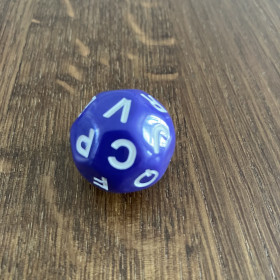 Dés Atypiques - D21 - Consonnes  - Pourpre - Blanc-  Impact Miniatures