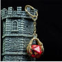 Porte clef dragon avec D20 Rouge Noir