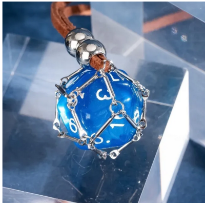 Collier avec D20 - Bleu - Udixi