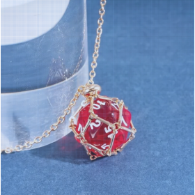Collier avec D20 - Rouge - Udixi