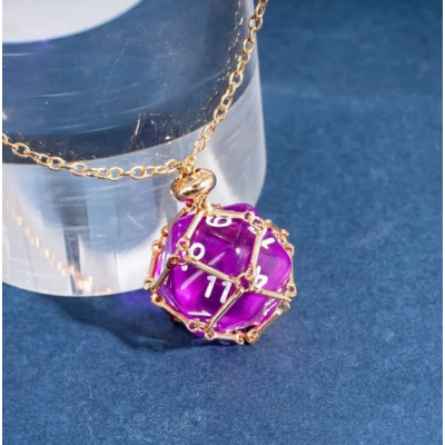Collier avec D20 - Pourpre - Udixi