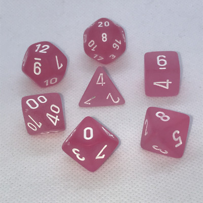 Dés Signature - Frosted - Rose - Blanc - Chessex