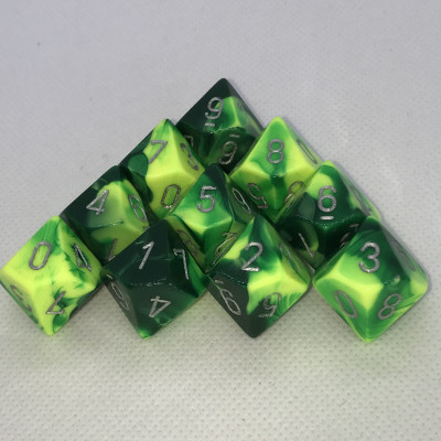 Dés Gemini- Vert/Jaune - Argenté - Chessex