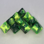 Dés Gemini- Vert/Jaune - Argenté - Chessex
