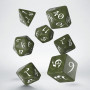 Classic RPG  - Set de dés - Olive - Blanc - Qworkshop