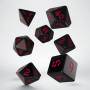 Classic Runic- Set de dés - Noir  - Rouge - Qworkshop