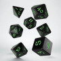 Classic Runic- Set de dés - Noir - Vert - Qworkshop