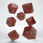 Dragons Modern - Set de dés - Rubis- Rouge - Doré - Qworkshop