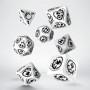 Dragons - Set de dés - Opale -  Blanc - Noir  - Qworkshop