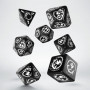 Dragons - Set de dés - Hematite- Noir - Blanc - Qworkshop