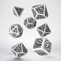 Dwarven - Set de dés - Blanc - Noir - Qworkshop