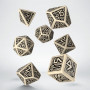 Dwarven - Set de dés - Beige - Noir - Qworkshop