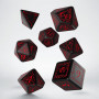 Elvish - Set de dés - Noir - Rouge - Qworkshop