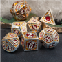 Gearwheel Metal Dice Set  - Orange - Rouge -  Udixi