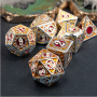 Gearwheel Metal Dice Set  - Orange - Rouge -  Udixi