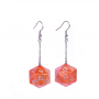 Boucle d oreilles - D20 - Rouge - Orange - Udixi