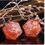 Boucle d oreilles - D20 - Rouge - Orange - Udixi