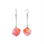 Boucle d oreilles - D6 - Rouge - Orange  - Udixi