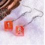 Boucle d oreilles - D6 - Rouge - Orange  - Udixi