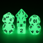 Mini Dice - Set 7 dés - Transparent - Noir - Fluo - HD