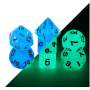 Mini Dice - Set 7 dés - Bleu - Noir - Fluo - HD