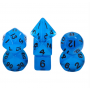Mini Dice - Set 7 dés - Bleu - Noir - Fluo - HD