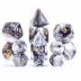 Mini Dice - Set 7 dés - Noir Blanc  - Doré - Blend - HD