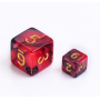 Mini Dice - Set 7 dés - Rouge Noir  - Doré - Blend - HD