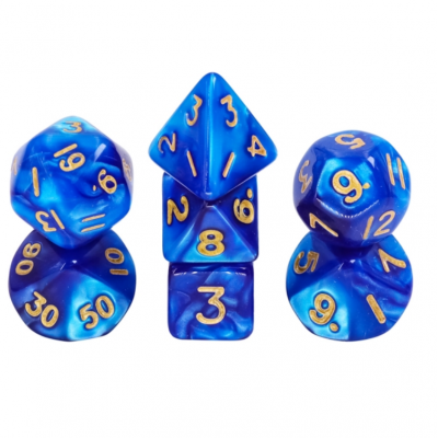 Mini Dice - Pearl - Bleu - Doré - HD