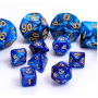 Mini Dice - Set 7 dés - Pearl - Bleu - Doré - HD