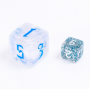Mini Dice - Set 7 dés - Glitter - Bleu - Blanc - HD