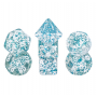Mini Dice - Set 7 dés - Glitter - Bleu - Blanc - HD