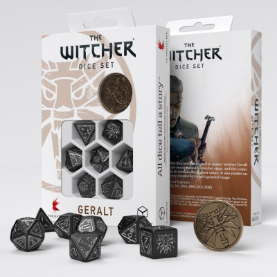 The Witcher  - Set de dés - Geralt - Silver sword - Qworkshop