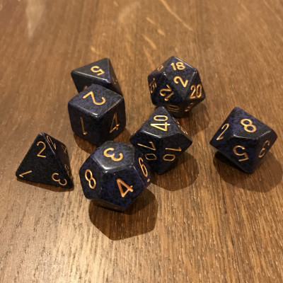 Chessex - Speckled - Golden cobalt - Set 7 dés - CHX25337