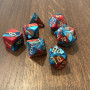 Chessex - Gemini - Rouge - Sarcelle  - Set 7 dés - CHX 26462