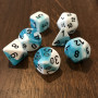 Chessex - Gemini - Sarcelle - Blanc - Set 7 dés - CHX 26444