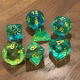 Chessex - Gemini - Vert Translucide - Sarcelle  - Set 7 dés - CHX 26466