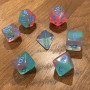 Chessex - Gemini - Gel vert - Rose - Luminary - Set 7 dés - CHX 26464