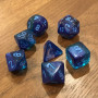 Chessex - Gemini - Bleu - Bleu - Luminary -  Set 7 dés - CHX 26463