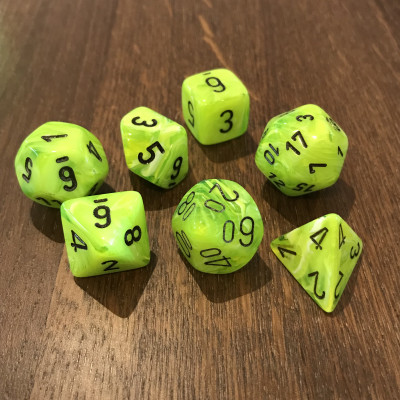 Chessex - Signature - Vortex - Vert Brillant - Set 7 dés - CHX 27430