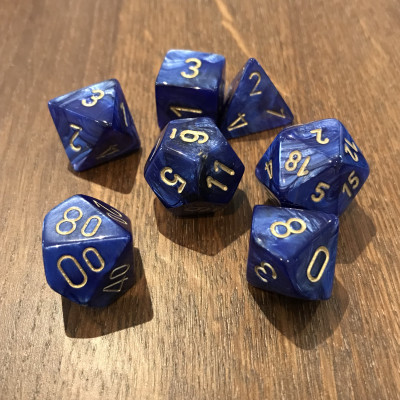 Chessex - Signature - Scarab - Bleu Royal - Set 7 dés - CHX 27427