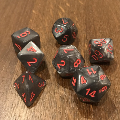 Chessex - Signature - Velvet - Noir  - Set 7 dés - CHX 27478