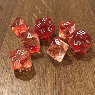 Chessex - Signature - Nebula  - Rouge  - Luminary  - Set 7 dés - CHX 27554