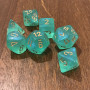 Chessex - Signature - Borealis -  Vert clair   - Luminary - Set 7 dés - CHX 27575