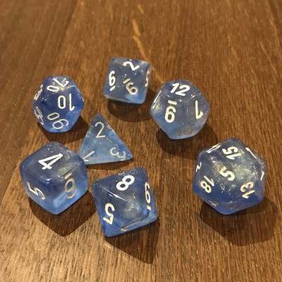 Chessex - Signature - Borealis -  Sky Blue - Set 7 dés - CHX 27586
