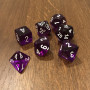 Chessex - Translucide - Pourpre - Blanc - Set 7 dés - CHX 23077