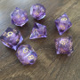 Liquid Dice  - Set 7 dés - Pourpre - Doré - CLC