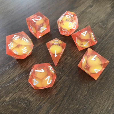 Liquid Dice - Set 7 dés - Orange  - CLC