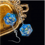 Boucle d oreilles - D20 - Translucide - Bleu - Udixi