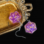 Boucle d oreilles - D20 - Translucide - Pourpre - Udixi